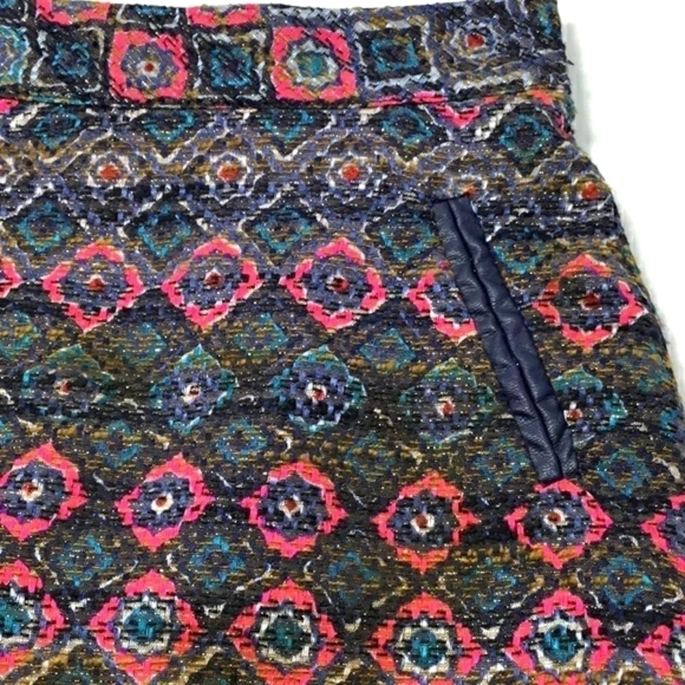 Genuine Kids From Oshkosh Pink Navy Blue and Metallic Embroidered Skirt Size 5T